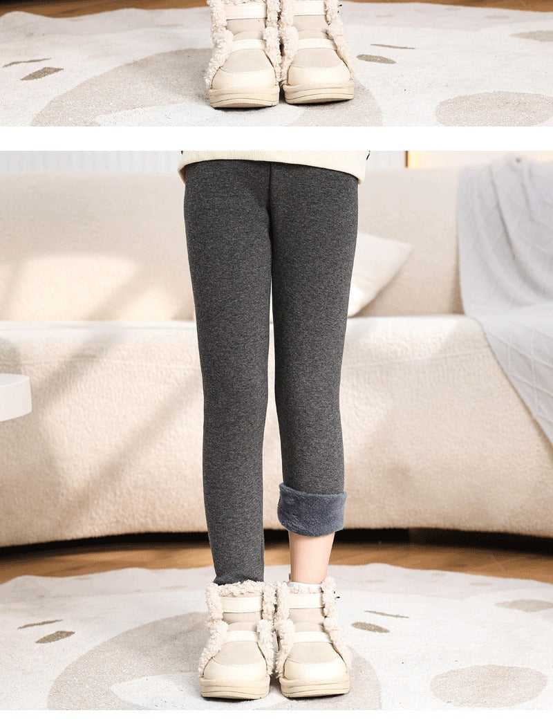 Legging Fille Hiver Polaire Épais Couleurs Bonbon – Pantalon Slim Chaud Élastique Princesse