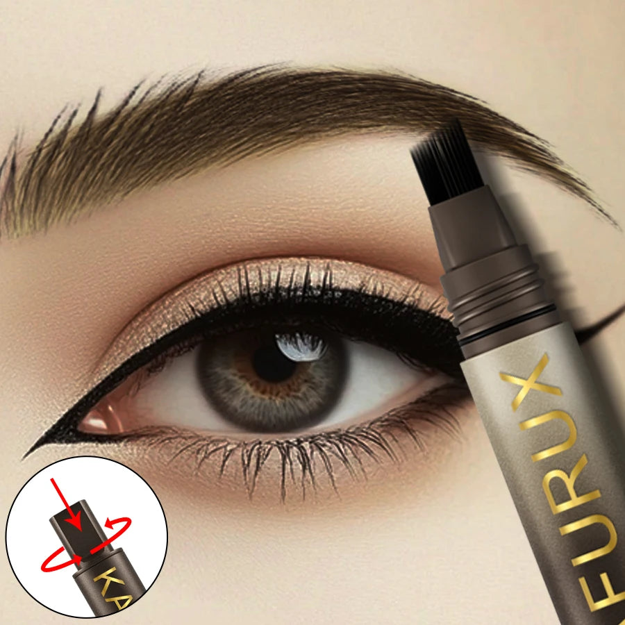 Crayon Sourcils 3D Dye Waterproof – 3 Couleurs Noir, Brun & Naturel | Grande Brosse Anti-Transfert
