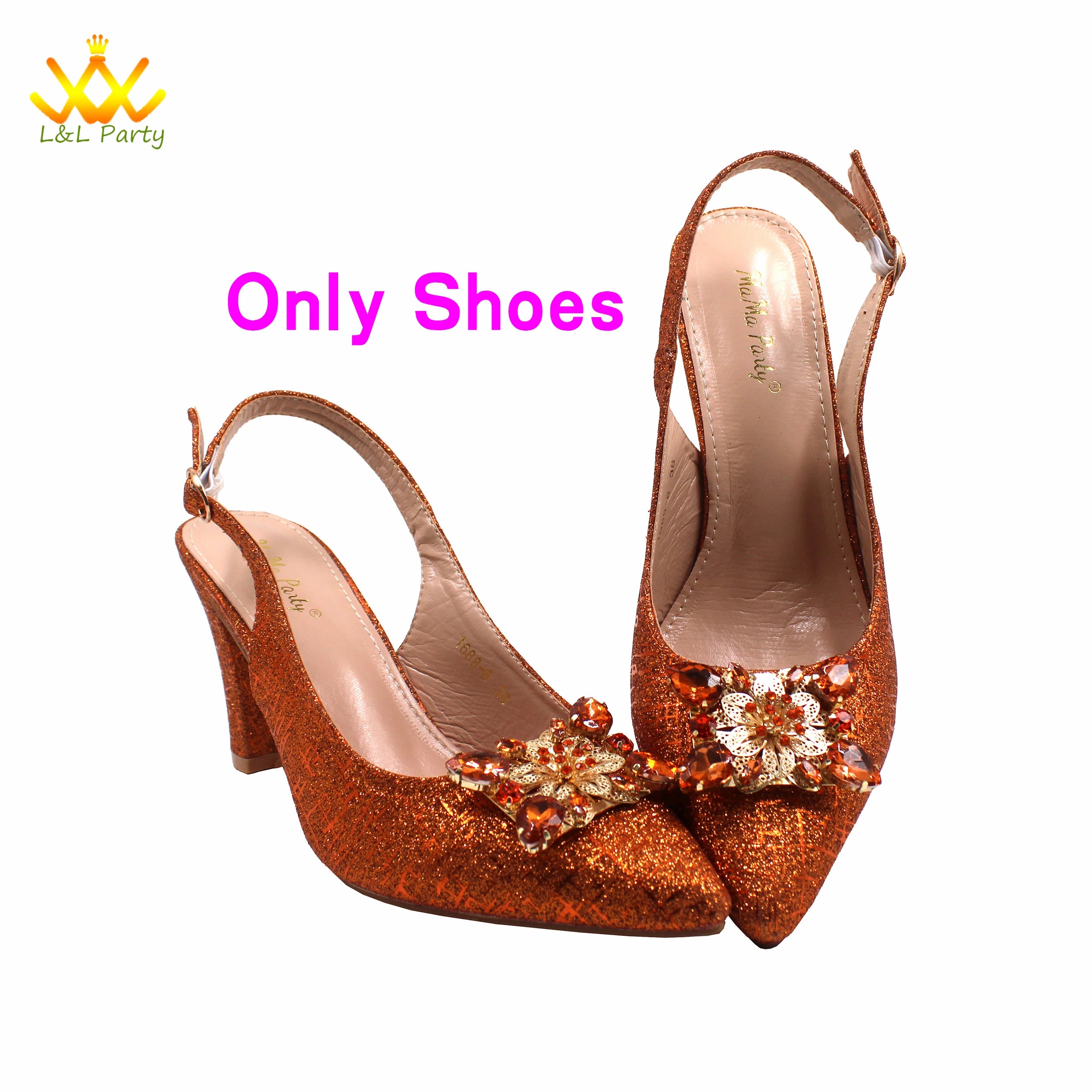 Ensemble Chaussures + Sac Italien Orange Cristal – Pumps Luxe Mariage Fête 2024