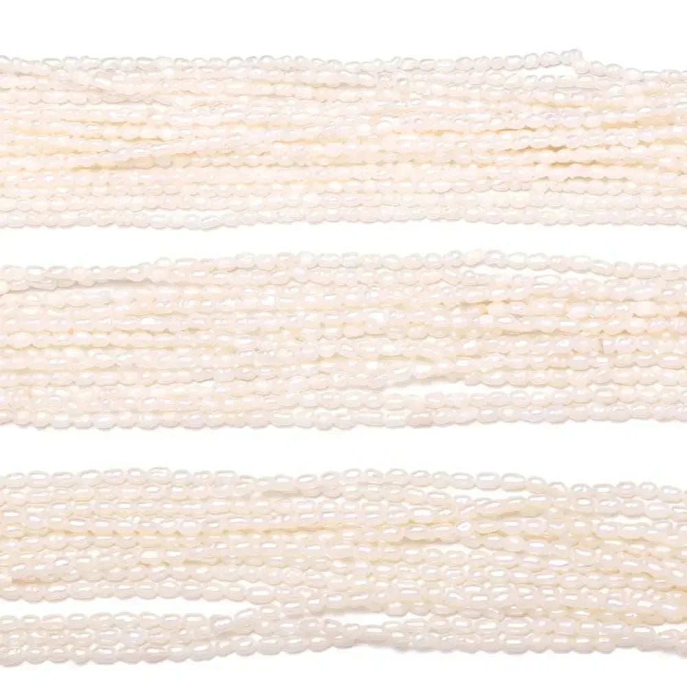 Perles Nacrées Naturelles d'Eau Douce Forme Riz Percées – Perles Vrac DIY | Collier, Bracelet & Bijoux Fait Main | Qualité Premium
