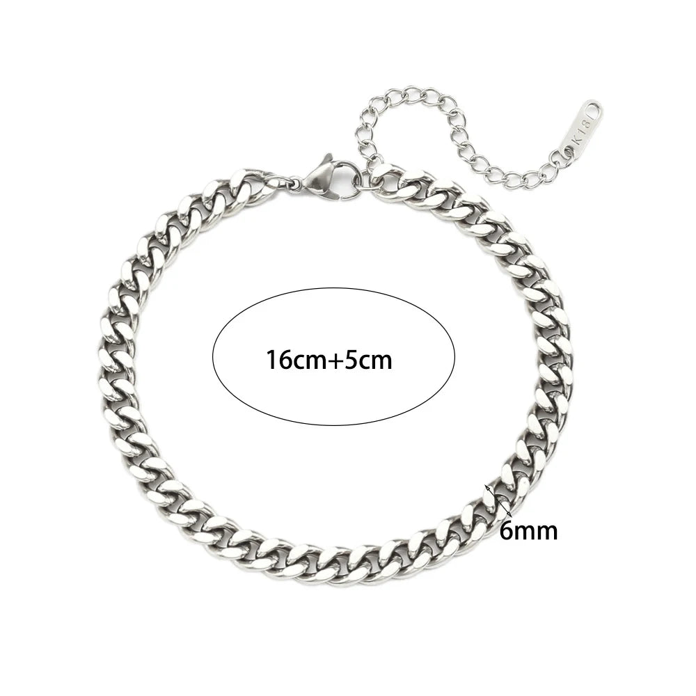 Bracelet Cuban Chain Plaqué Or 18k Acier Inoxydable 316L E.B.belle – Style Minimaliste Streetwear Unisexe | Bijou Homme & Femme Tendance & Anti-Ternissement