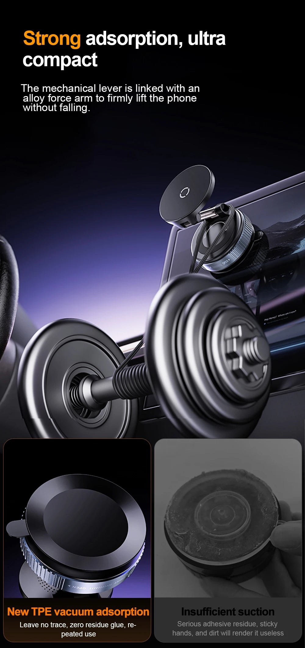 Support Voiture Magnétique 15W 360° Pliable – Chargeur Sans Fil Ventouse Navigation GPS