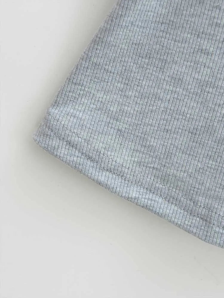 Crop Top Femme Col Carré Slim Stretch Manches Courtes Sexy – T-Shirt Court Élastique Casual Été | Mode
