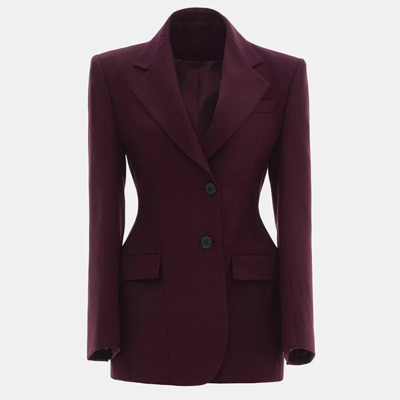 Ensemble Blazer Mini Jupe Femme Élégant – Col Revers Manches Longues Slim Uni | Tenue Bureau Chic 2025