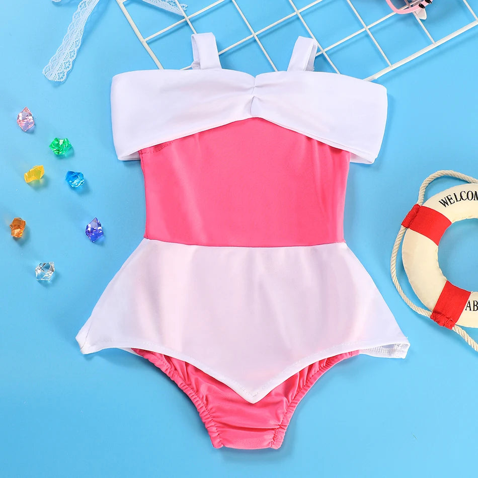 Maillot de Bain Fille Princesse Sirené – Costume Plage Piscine Été Enfant Anna Elsa Raiponce Mirabel