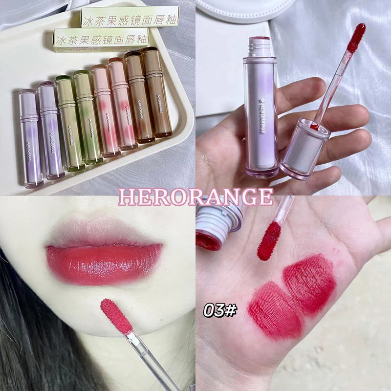 Gloss Miroir Iced Tea – Lip Glaze Jelly Transparent Waterproof | Rouge à Lèvres Liquide Effet Glacé