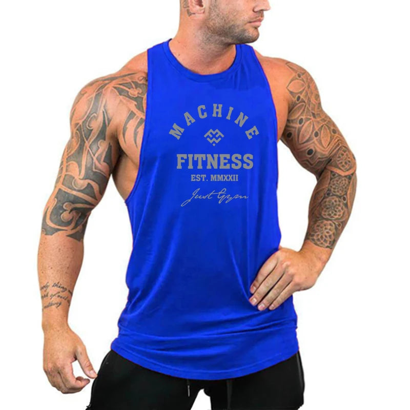 Débardeur Homme Gym Musculation Coton – Sans Manches Fitness Bodybuilding Stringer Jogging