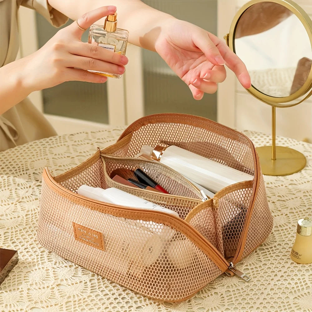 Trousse Organisateur Maquillage Luxe – Kit Toilette Femme Voyage | Boîte Cosmétique Zip