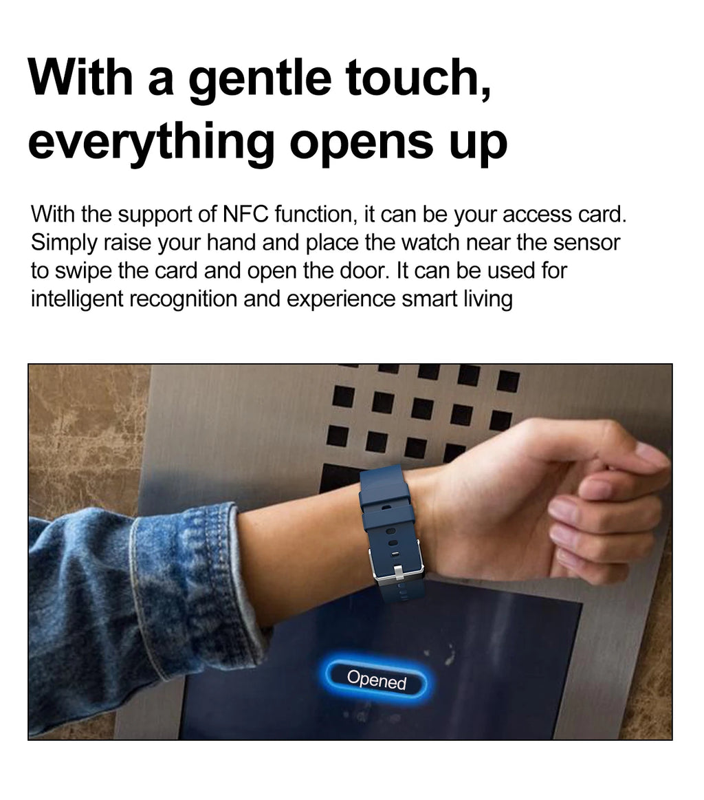 Smartwatch 2025 Unisexe Santé NFC Bluetooth – Tension Artérielle Oxygène Sport Appels | Homme & Femme