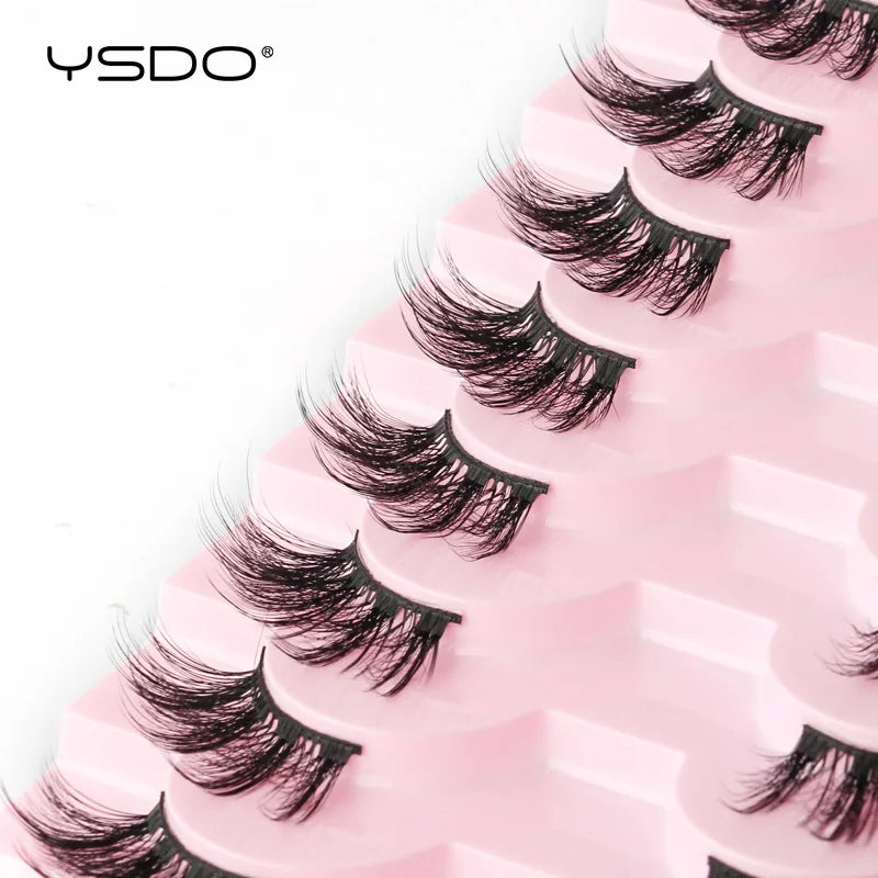 Faux Cils Mink 3D YSDO – Lot 3/5/10 Paires | Maquillage Dramatique Naturel
