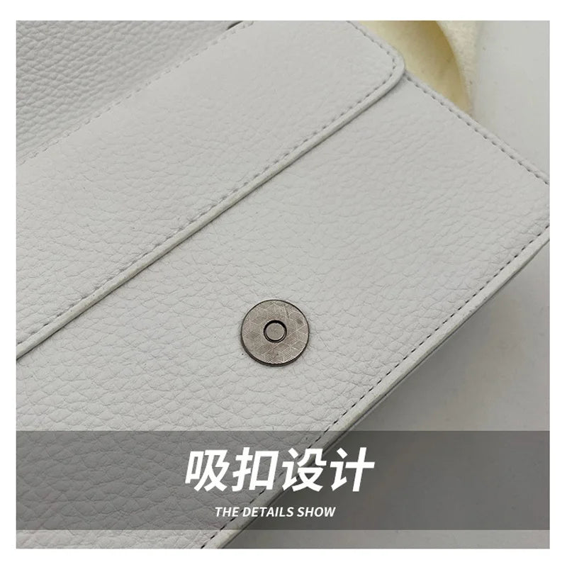 Sac Bandoulière Femme Chaîne Métal Logo – Pochette Crossbody Couleur Unie Fermeture Magnétique