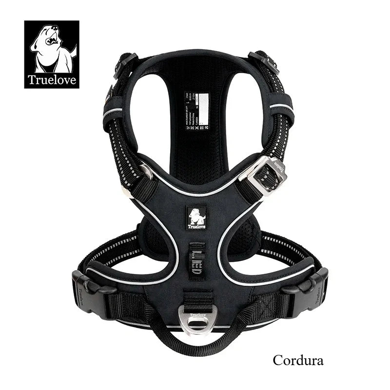 Harnais Chien TRUE LOVE Anti-Traction Nylon Réfléchissant Réglable – Confortable Enfilage Facile Toutes Tailles | Truelove TLH5654