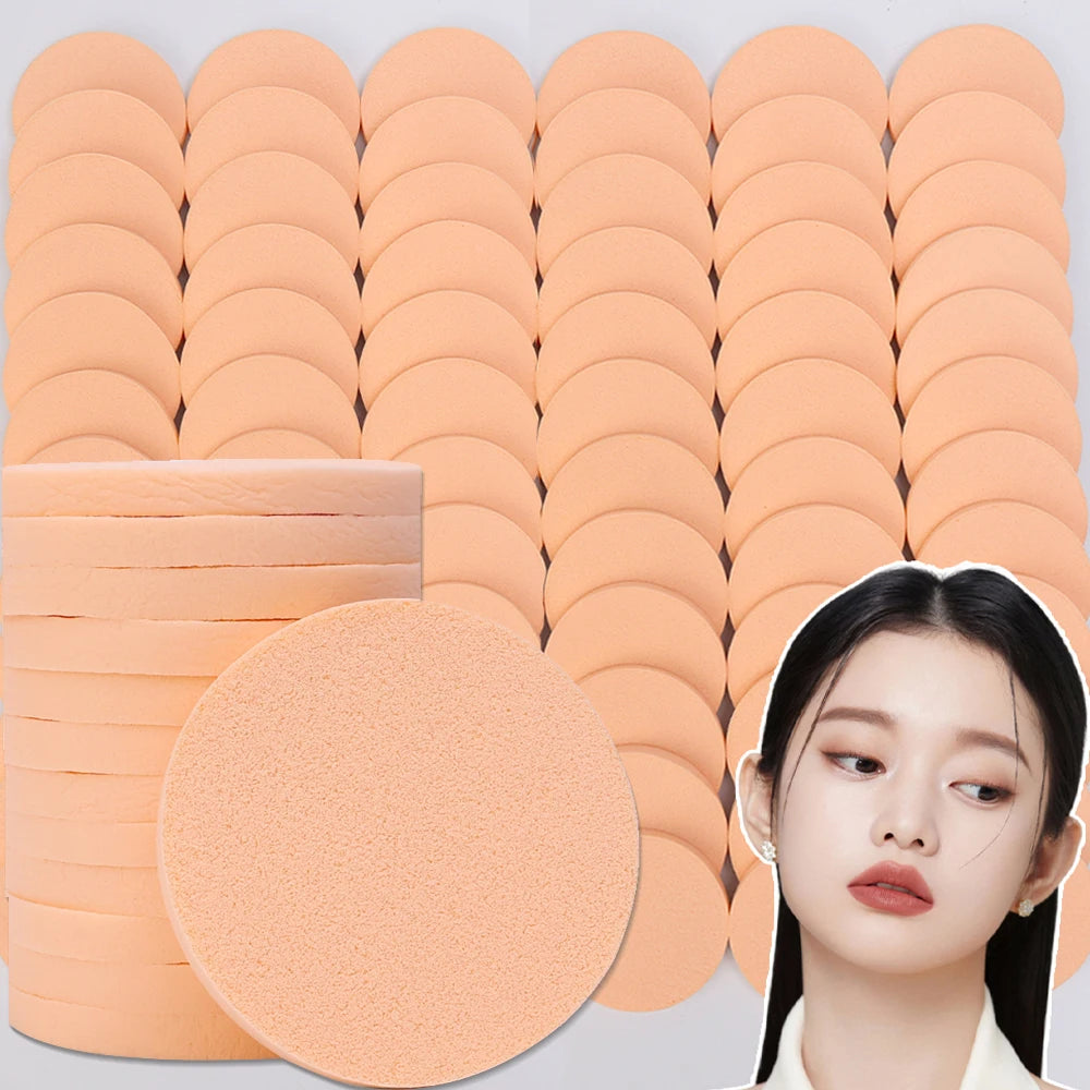 Lot 24 Éponges Rondes Maquillage – Poudre, Fond de Teint & Correcteur | Puff Sec & Humide Portable