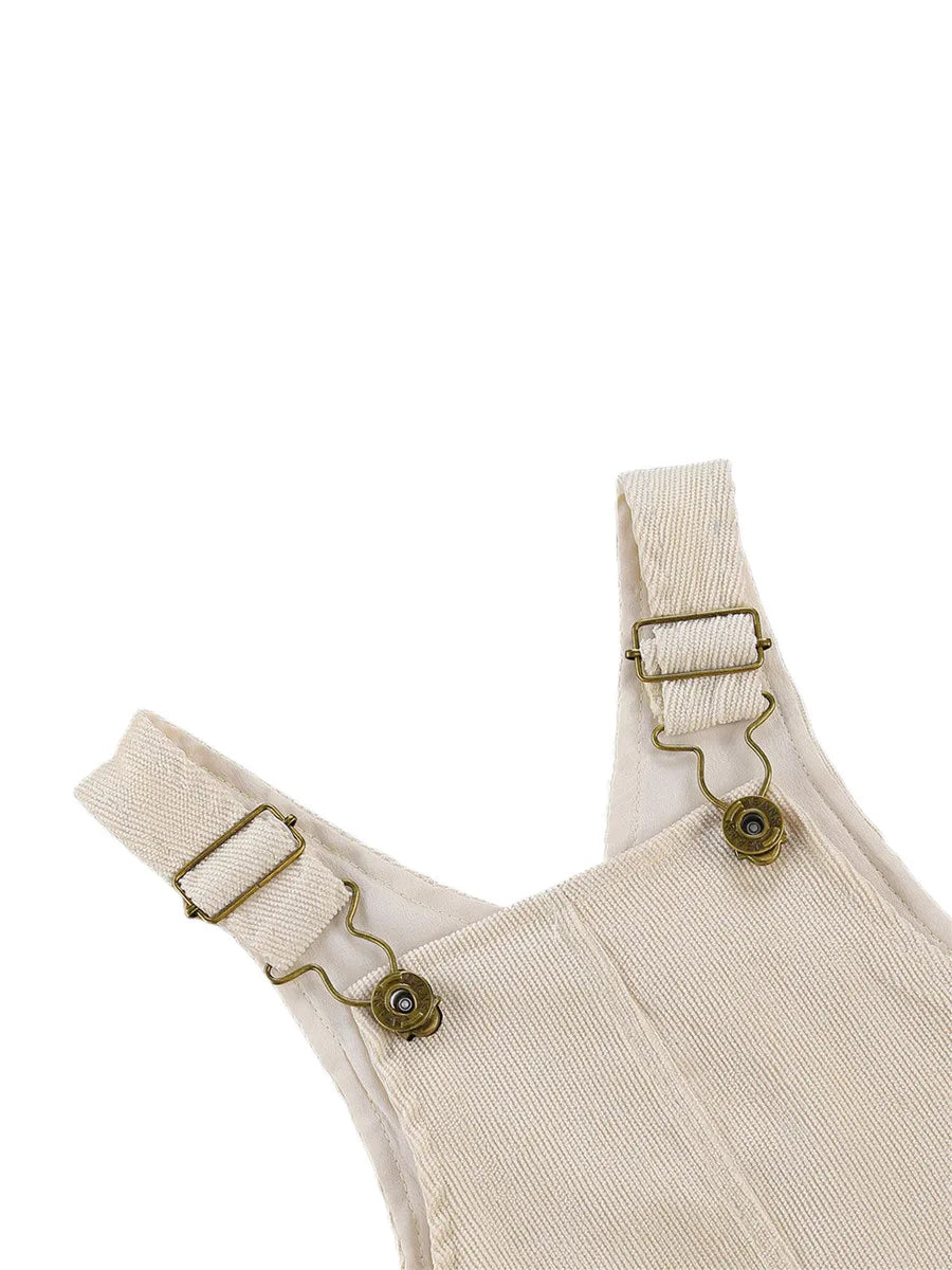 Salopette Bébé Unisexe Bretelles Boutons Couleur Unie – Combinaison Toddler Garçon Fille 0-24 Mois