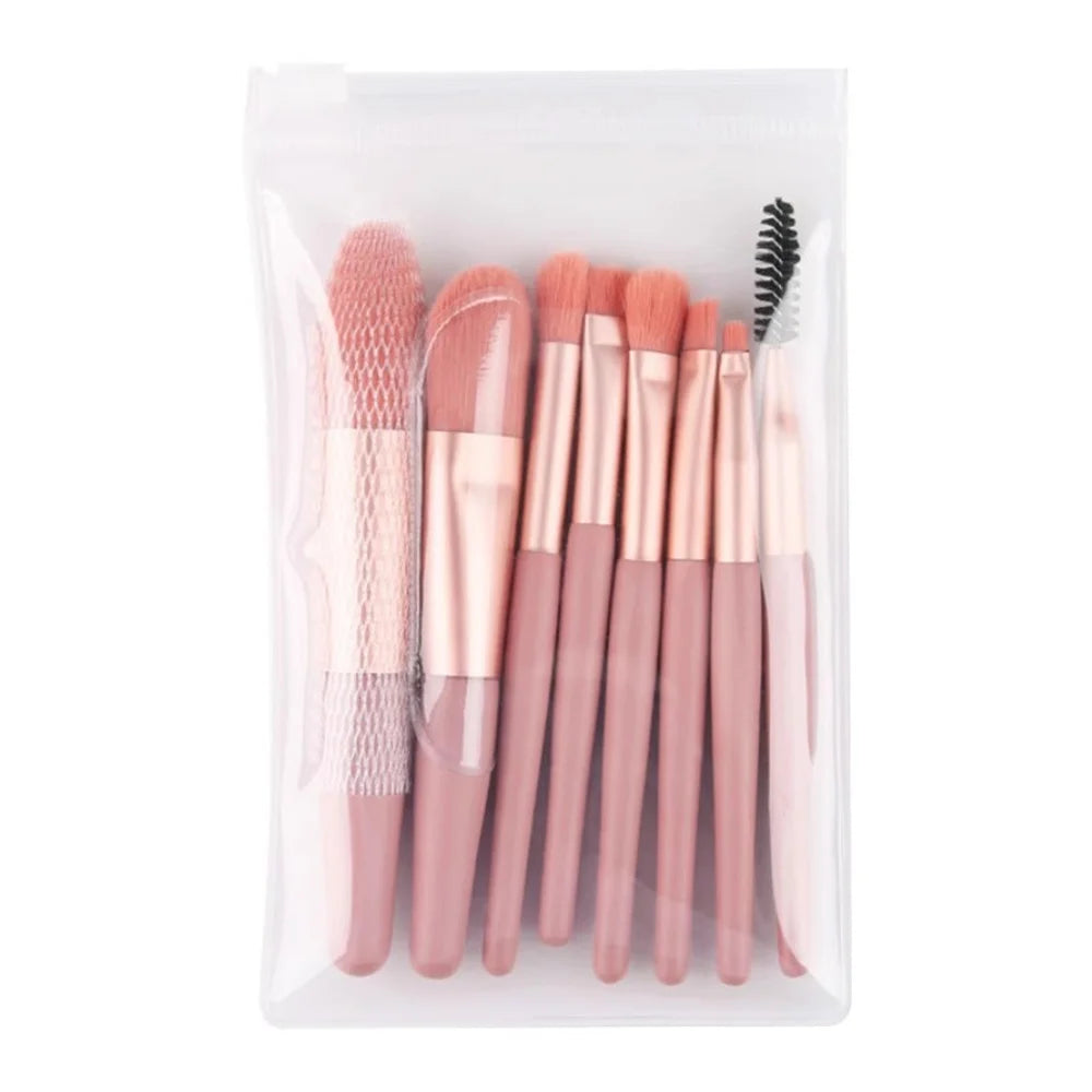 Set 8 Pinceaux Maquillage Professionnels - Fond de Teint, Blush & Yeux