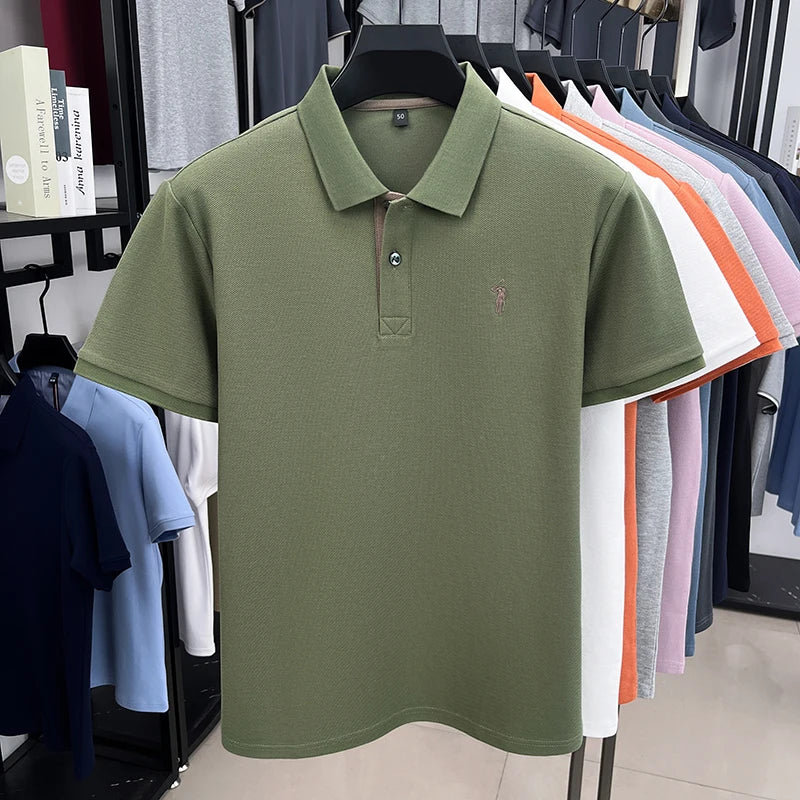 Polo Homme 100% Coton Manches Courtes Broderie Poney Élégant Golf Casual Été – Style Designer Premium | Mode Homme Luxe