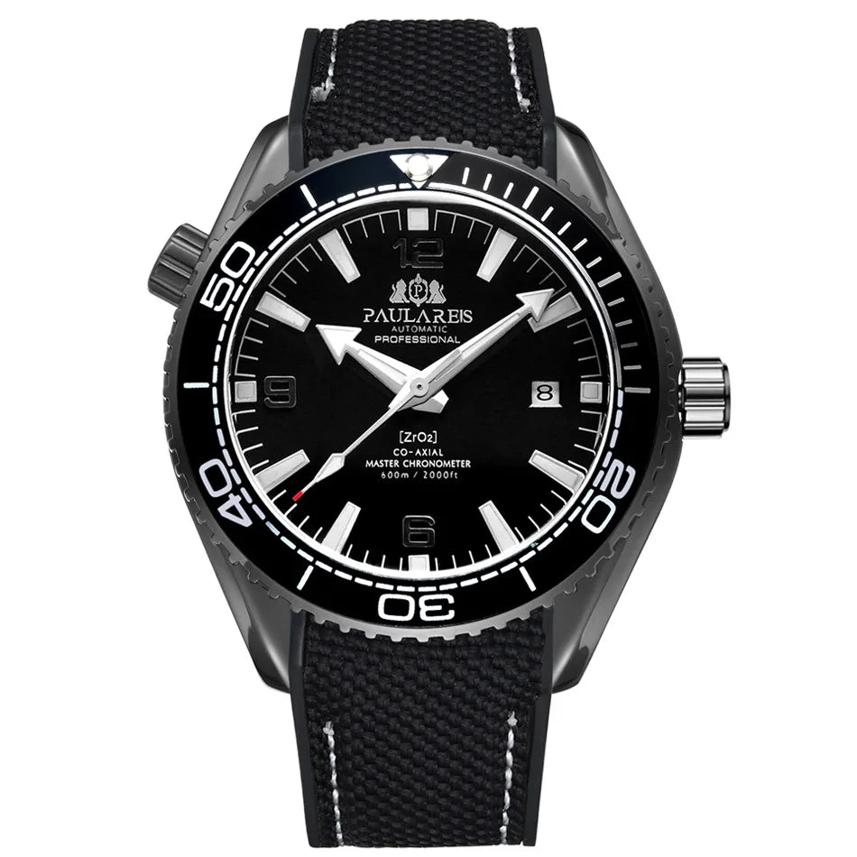 Montre Homme Automatique Mécanique Luxe – Bracelet Caoutchouc Lumineux Étanche Calendrier