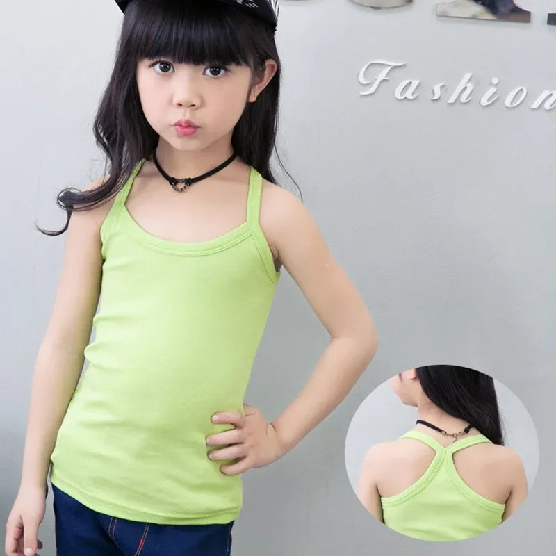 Débardeur Enfant Coton Couleur Unie – T-Shirt Sans Manches Sport Été Garçon Fille Casual