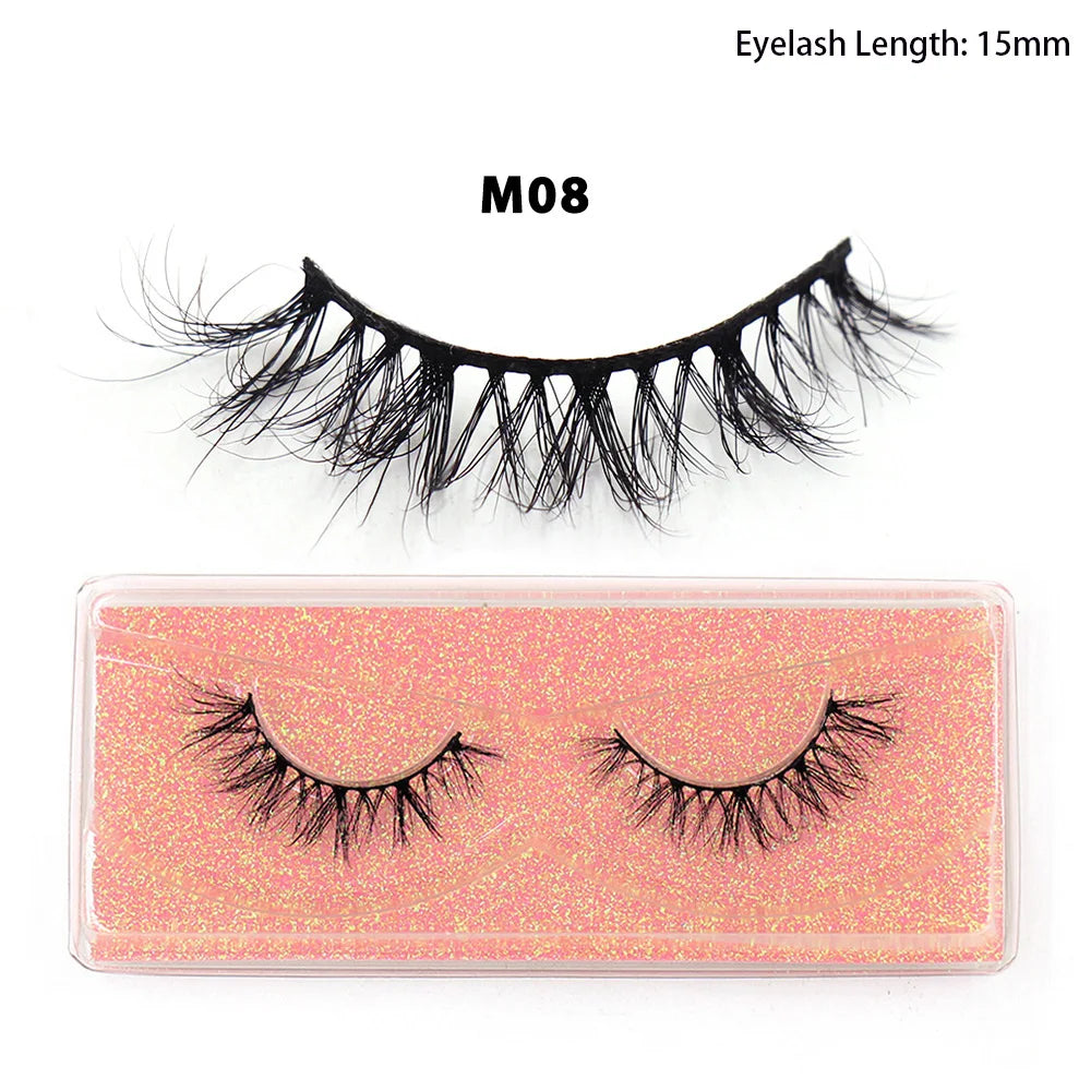Faux Cils Naturels Courts Fluffy LEHUAMAO – Volume 12-15mm Wispy | Extension Cils Vison Maquillage