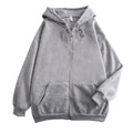 Sweat à Capuche Homme Zippé Uni Loose Manches Longues Y2K High Street Casual Outdoor – Veste Hoodie Streetwear Tendance | Mode Homme Urban