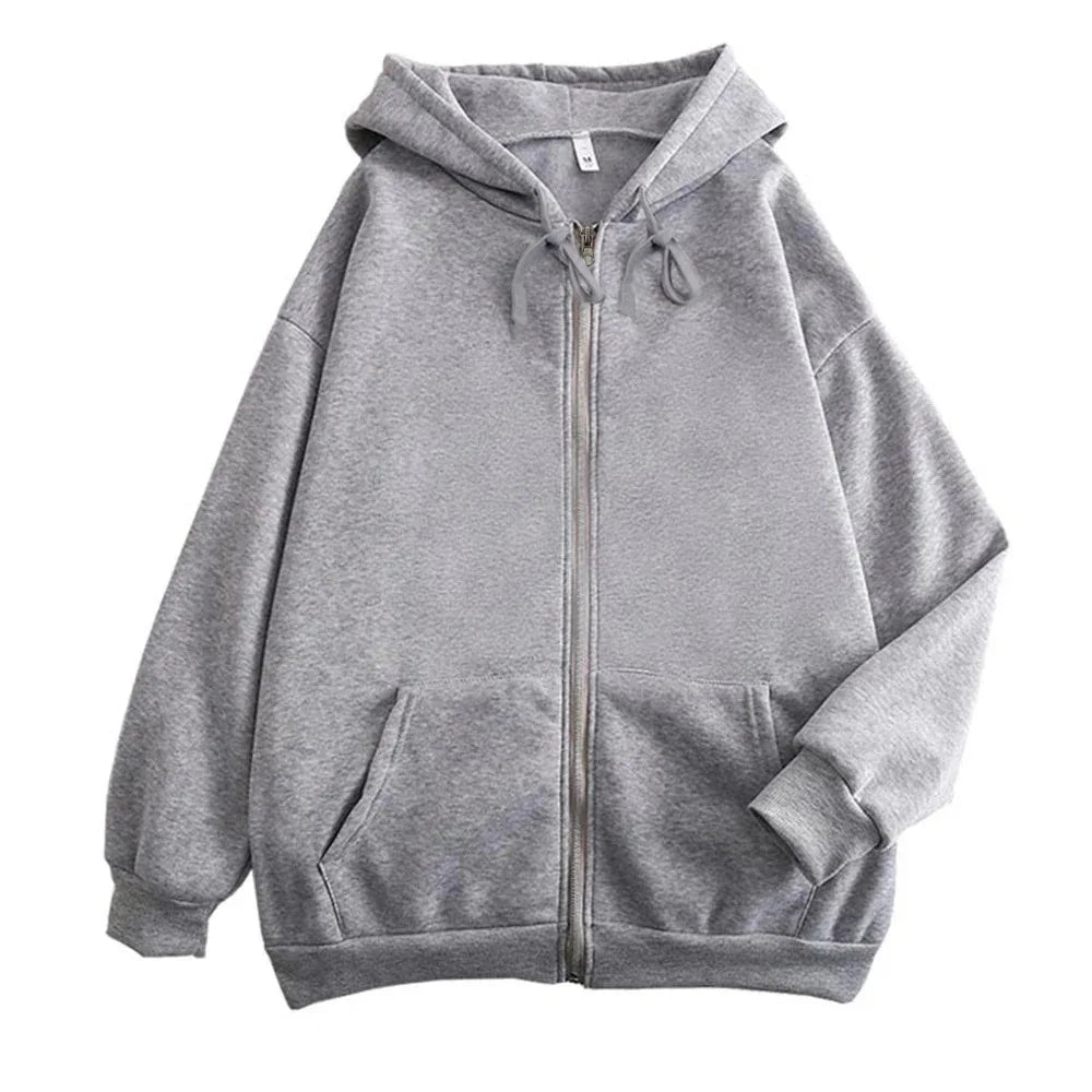 Sweat à Capuche Homme Zippé Uni Loose Manches Longues Y2K High Street Casual Outdoor – Veste Hoodie Streetwear Tendance | Mode Homme Urban