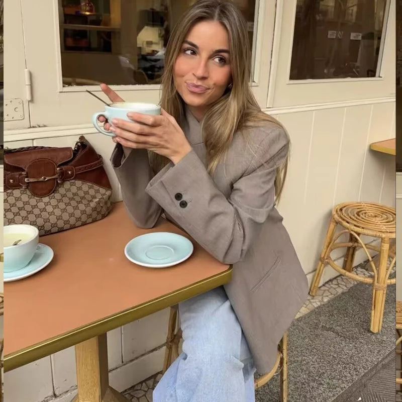 Blazer Femme Élégant Printemps 2026 – Veste Légère Style Street Voyage & Vacances | Tendance Jeune
