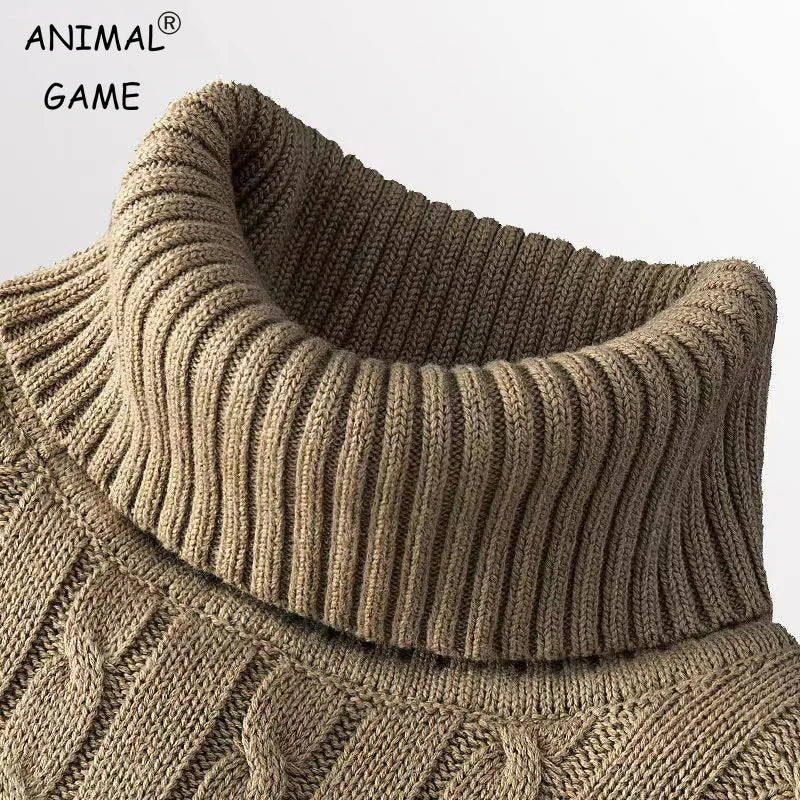 Pull Col Roulé Homme Casual Tricoté Laine Chaud Confortable Jumper Rollneck Hiver Tendance Élégant – Sweater Col Montant Premium Doux | Mode Homme Hiver Premium