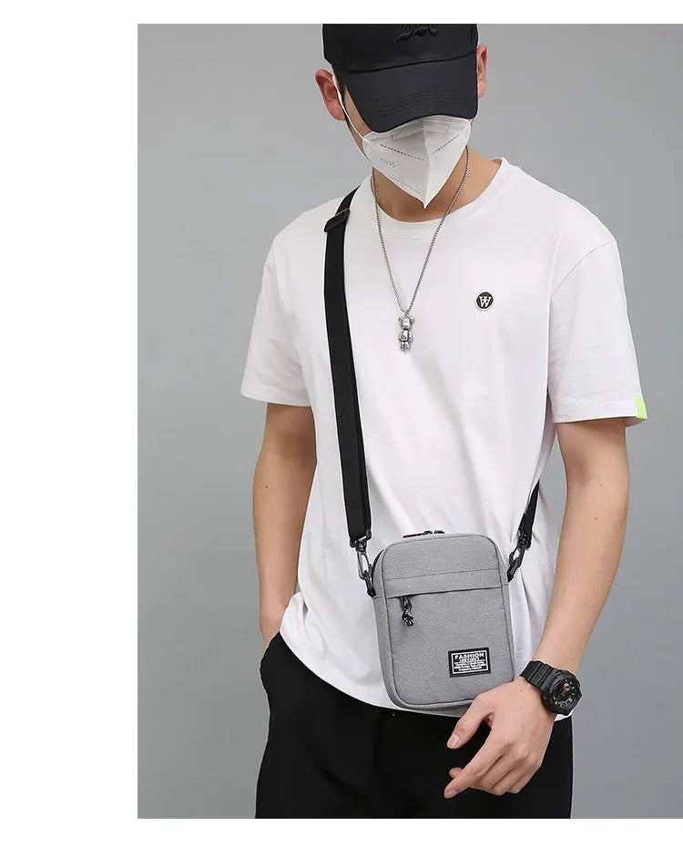 Petit Sac Carré Oxford Unisexe – Sacoche Bandoulière Crossbody Casual Homme Femme