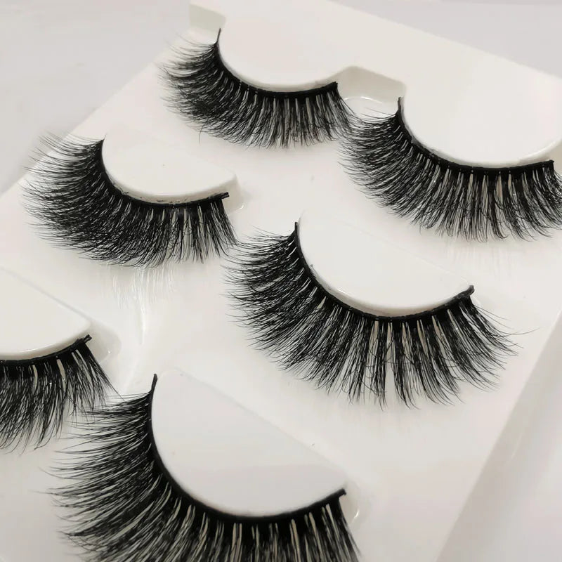 Lot 3 Paires Faux Cils 3D Vison SHIDISHANGPIN – 27 Styles Fluffy Wispy Épais | Cils Faux Faits Main Maquillage Yeux