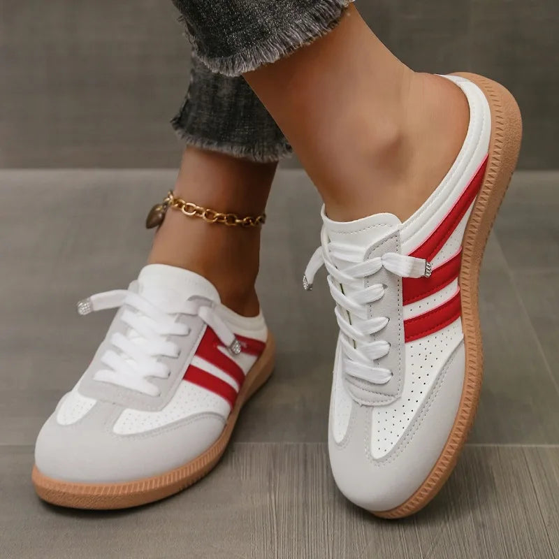 Sneakers Clogs Plateforme Baotou Femme 2025 – Bout Rond Flat Sport Casual Slip-on Été