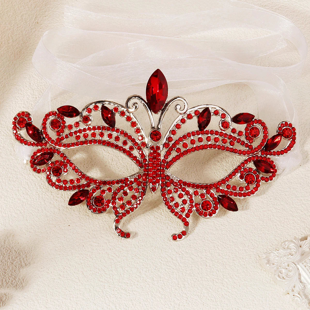 Masque Demi-Visage Papillon Strass - Mascarade, Halloween & Soirée
