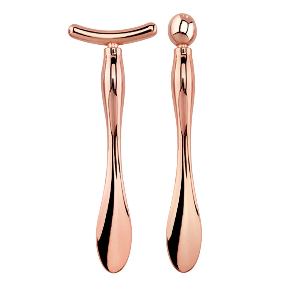 Stick Masseur Visage & Yeux 2-en-1 – Applicateur Crème Anti-Rides & Cernes | Lifting Facial | Spatule & Mini Cuillère Skincare