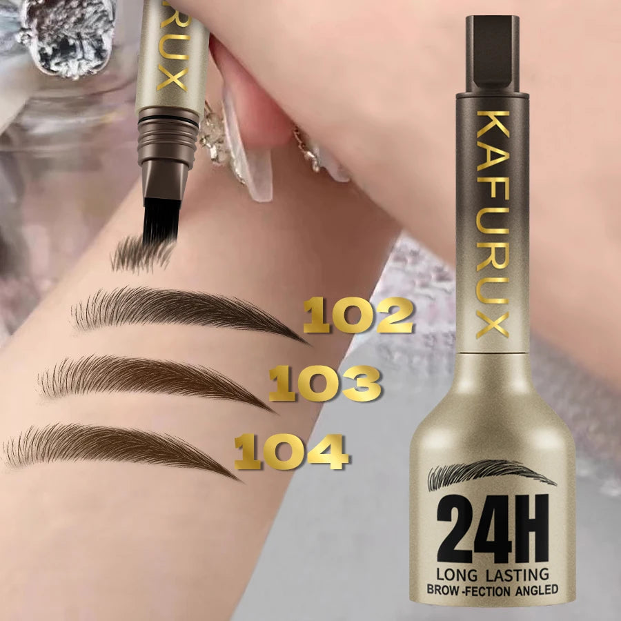 Crayon Sourcils 3D Dye Waterproof – 3 Couleurs Noir, Brun & Naturel | Grande Brosse Anti-Transfert