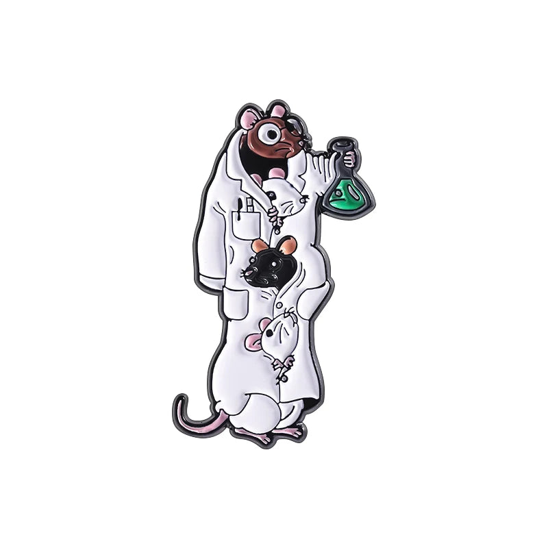 Email-Anstecker Cartoon-Tiere – Pinguin, Frosch, Hase & Katze | Metallbrosche Anstecknadel Reversnadel | Trendiger Schmuck Geschenk