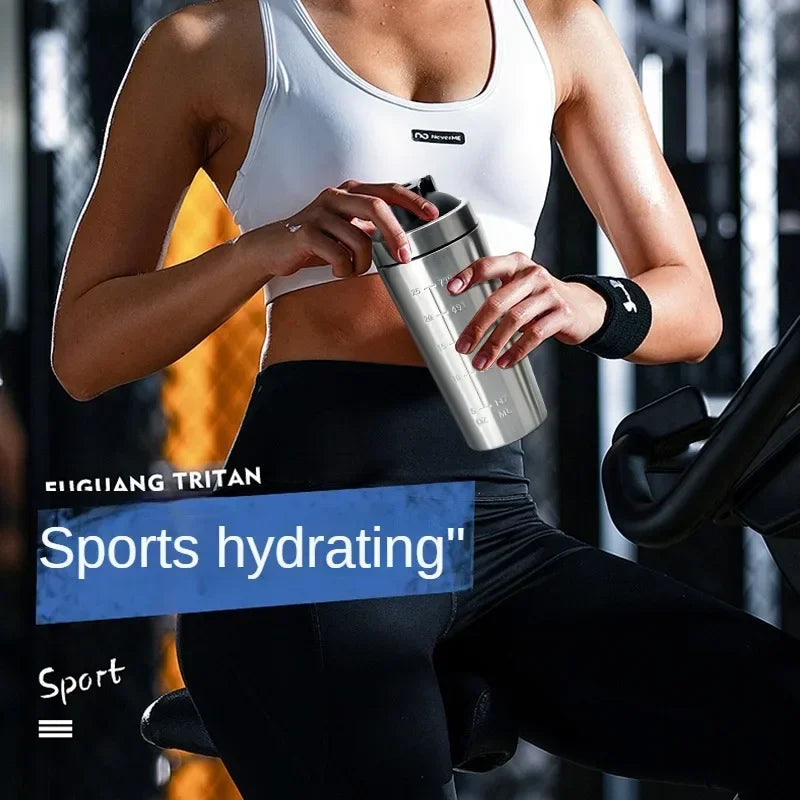 Shaker Protéiné Inox Sport Portable – Bouteille Nutrition Fitness & Musculation | Étanche & Sans BPA | Gym & Workout