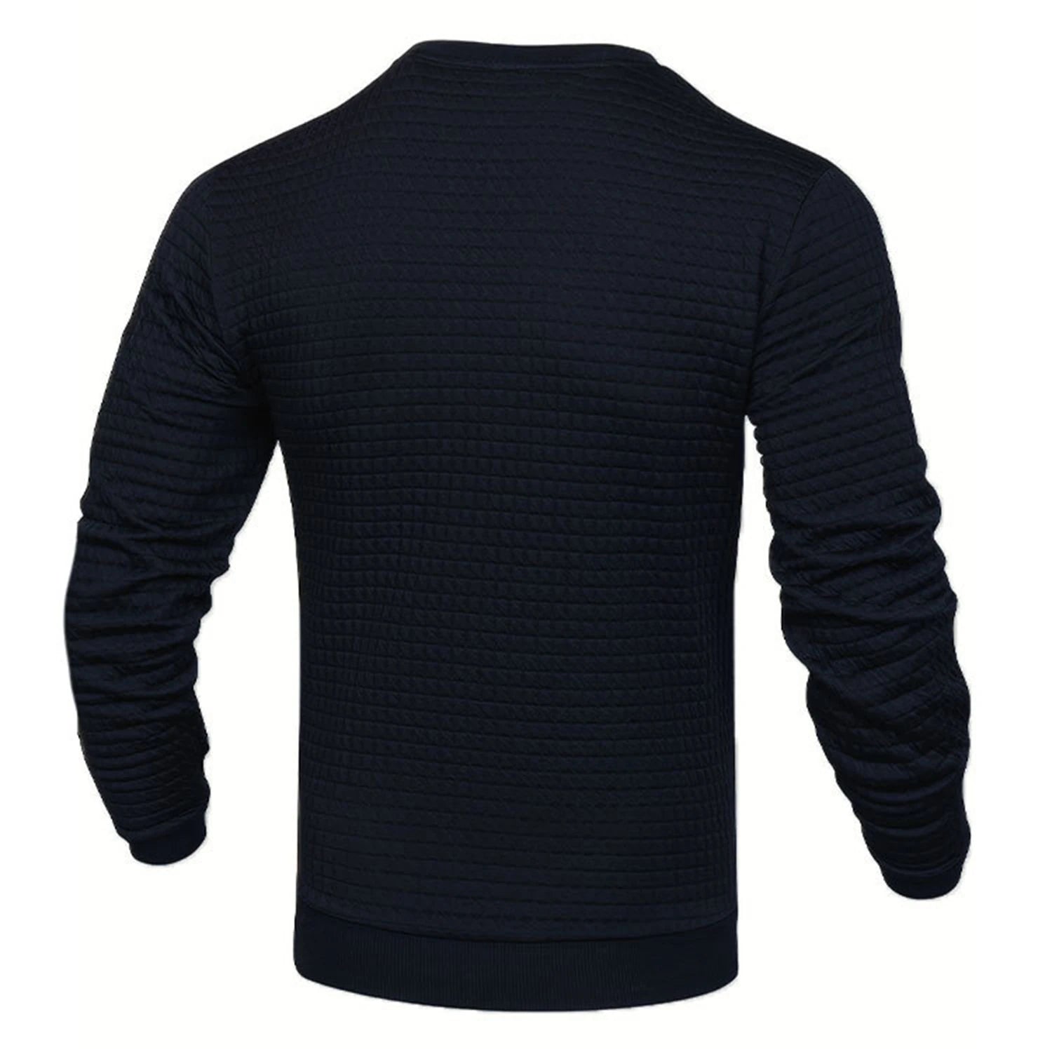 Hoodie Homme Col Rond Jacquard Carreaux Waffle Texture Fashion Casual Chaud Tendance Streetwear – Sweat À Capuche Motif Carreaux Premium | Mode Homme Streetwear Premium