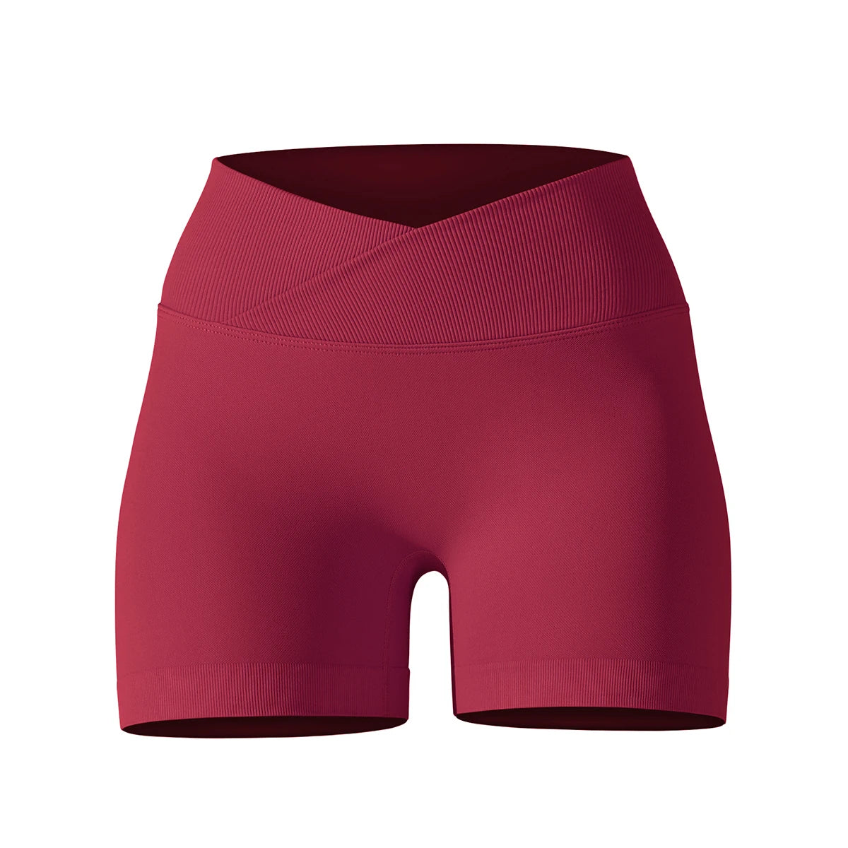 Short Yoga Femme Taille Haute Croisée Gainant Fessier Gym Running Fitness – Short Sport Sculptant Élastique | Mode Athleisure