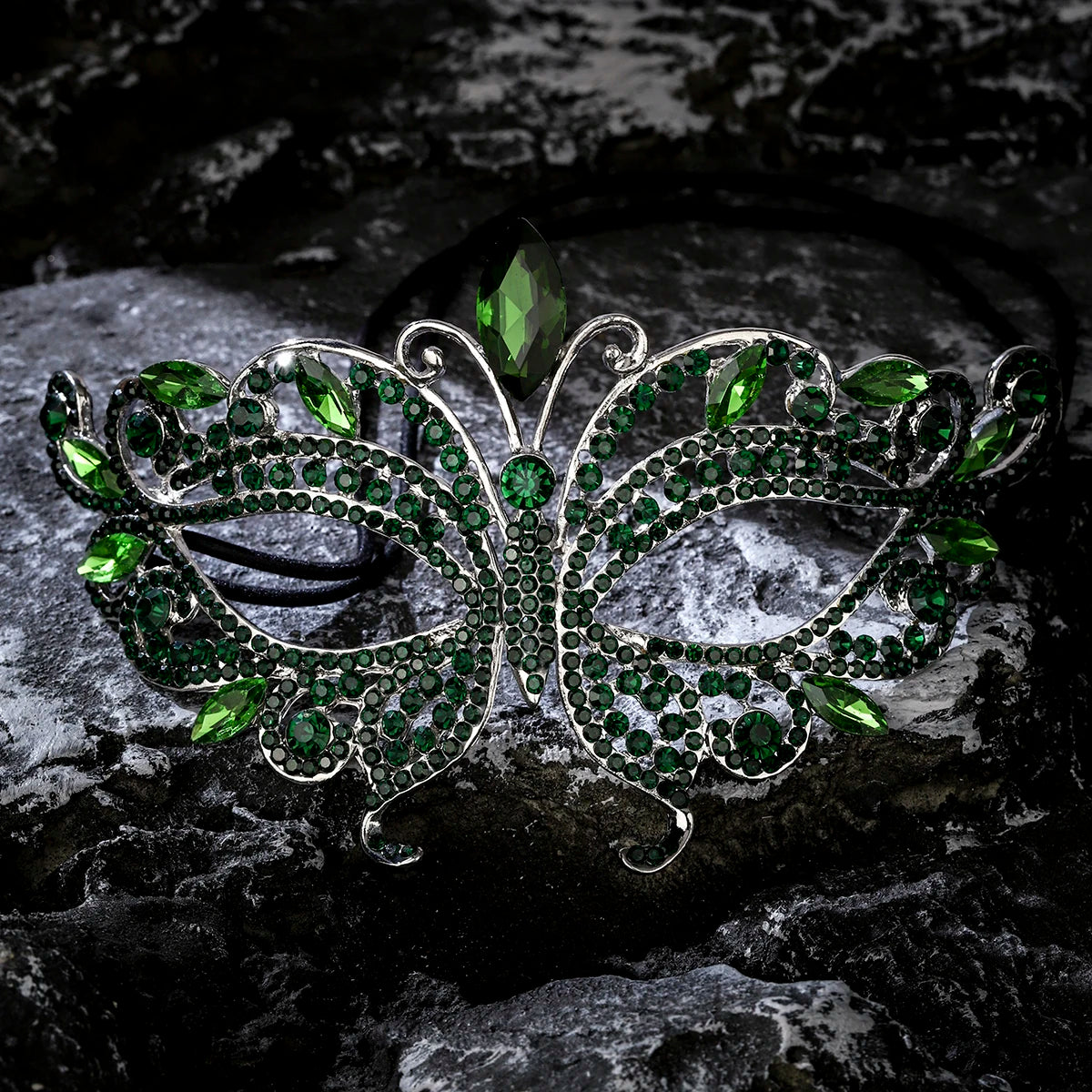 Masque Demi-Visage Papillon Strass - Mascarade, Halloween & Soirée