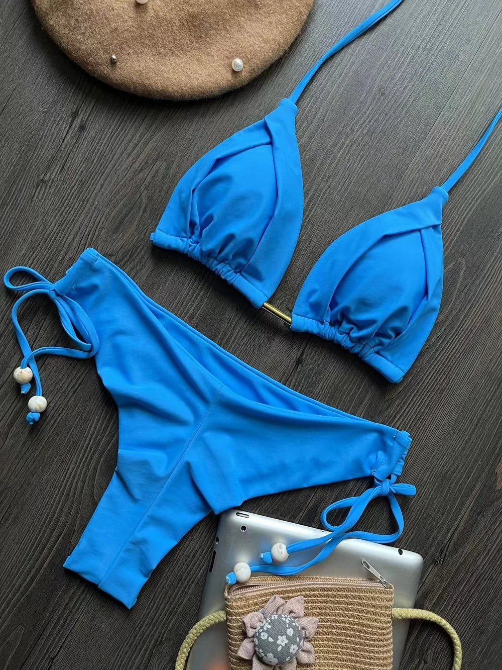 Bikini Femme Triangle Brésilien Push-Up – 13 Coloris | Maillot de Bain 2 Pièces Sexy Plage Été