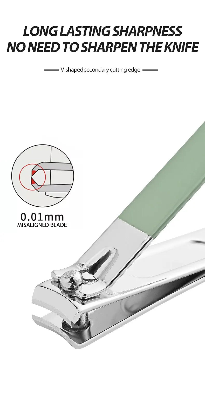 Kit Manucure 16 Pièces Inox – Coupe-Ongles, Ciseaux & Accessoires | Pochette Pliable | Soin Ongles Professionnel