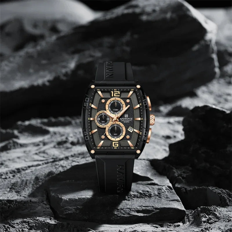 Herrenuhr NAVIFORCE 2025 Militär Sport Quarz – Wasserdicht 50M Silikon Datum Hohe Qualität