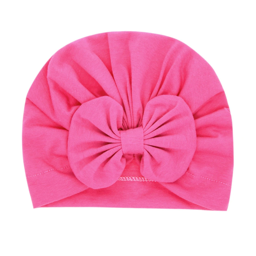 Bonnet Turban Bébé Fille Nœud Doux – Chapeau Nouveau-Né Toddler Printemps Automne