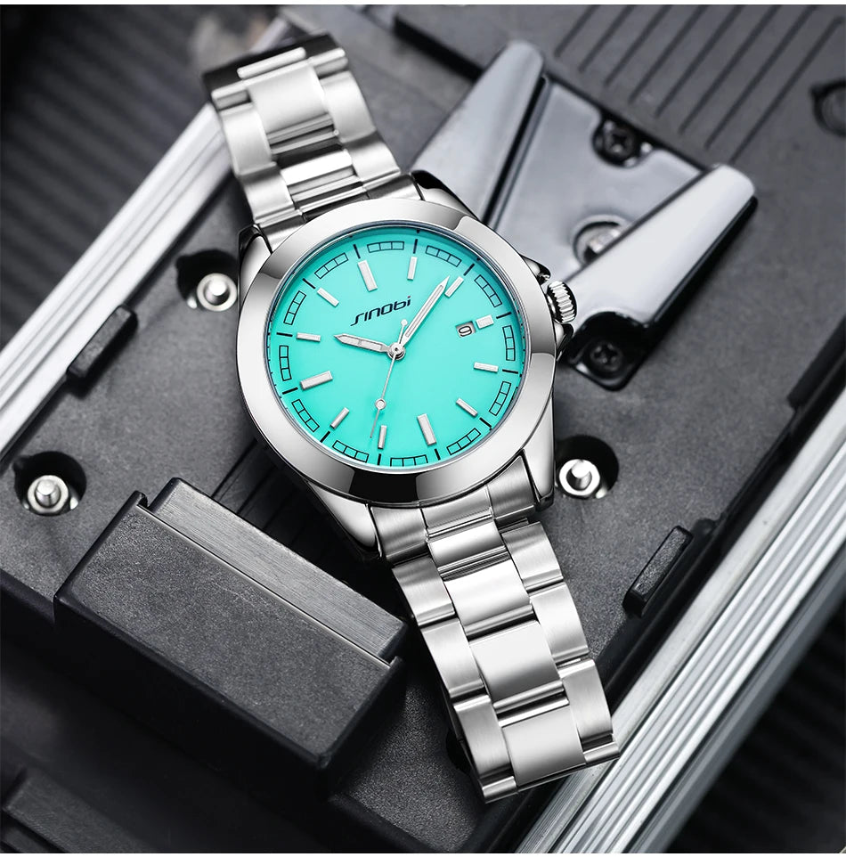 Montre Homme SINOBI Quartz Casual Calendrier – Acier Inoxydable Design Original Cadeau