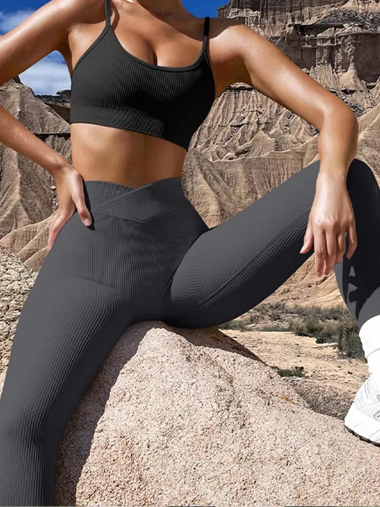 Legging Yoga Femme Hiver Taille Haute Gainant Fessier – Pantalon Sport Thermique Sculptant