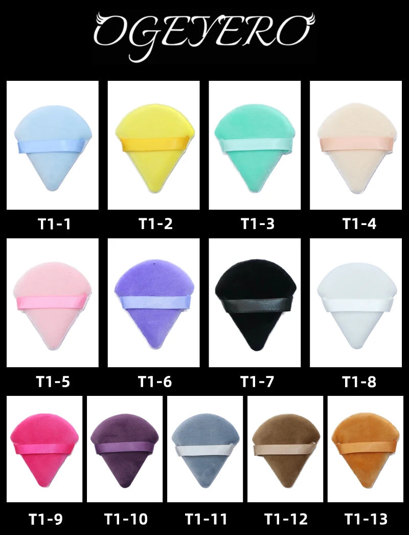 Éponges Puff Triangulaires Velvet OGEYERO – Contouring, Fards & Fond de Teint | Outil Maquillage Visage & Yeux