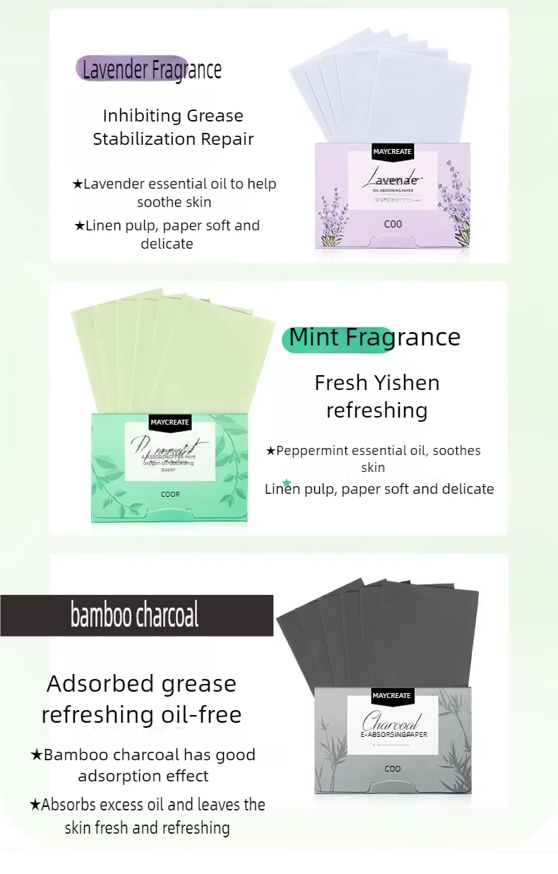 Papiers Matifiants Thé Vert – Lot 100 Pcs Portables | Lingettes Anti-Brillance Visage