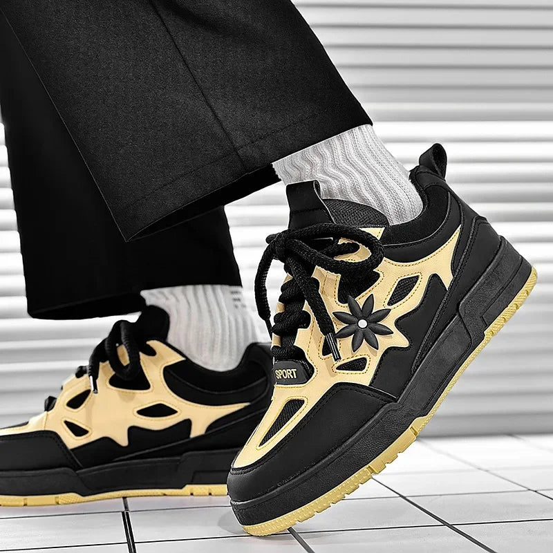Sneakers Plateforme Vulcanisées Homme – Semelle Épaisse Respirantes Résistantes Sport Casual