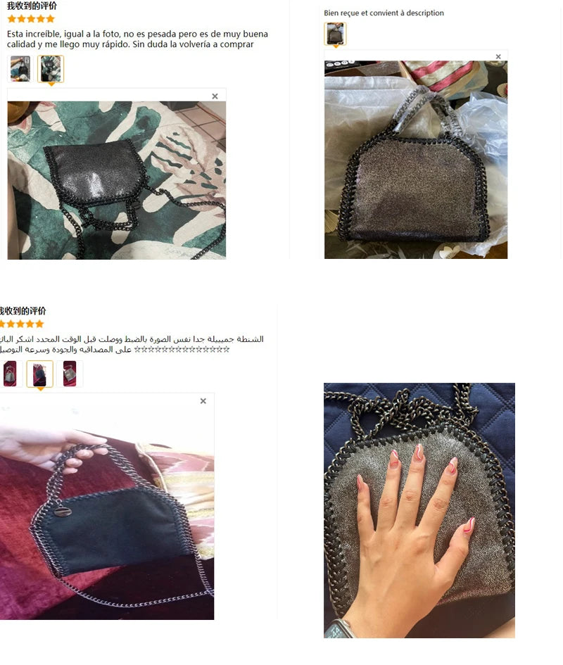 Damen-Handtasche, gesteppt, Kette – Umhängetasche Designer Luxus Chic