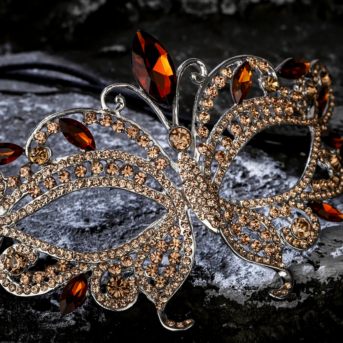 Halbgesichtsmaske Schmetterling Strass - Maskerade, Halloween & Party