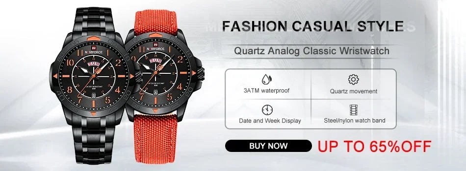 Montre Femme NAVIFORCE Sport Quartz LCD Digital – Étanche 50M Casual Fashion